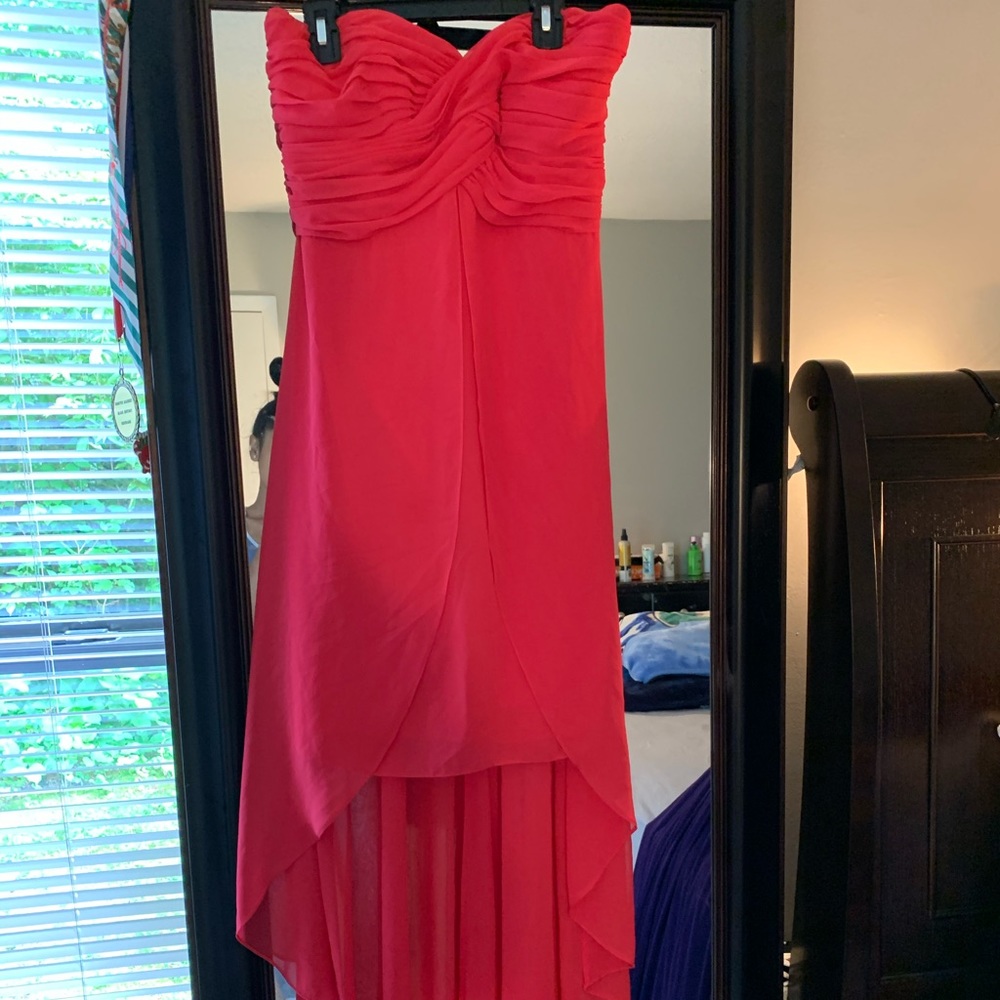 Off the shoulder dress.